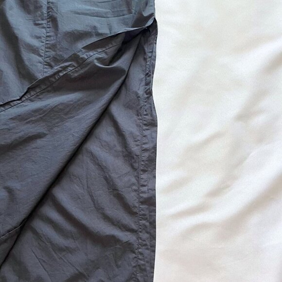 YOUNG FABULOUS AND BROKE ZOYA COTTON NAVY FRONT BOW DOUBLE SLIT MAXI DRESS - M - Picture 7 of 9